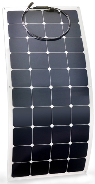 Picture of Tacoma 380W semi rigged solar panel, fitted on roof of Mobi Lodge
